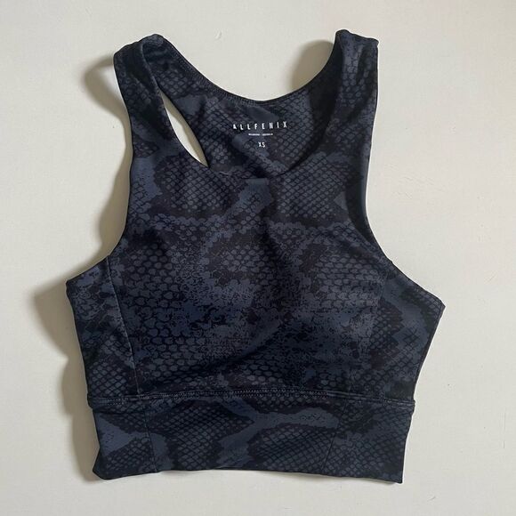 All Fenix Longline Python-Print Racerback Sports Bra XS - Picture 3 of 6